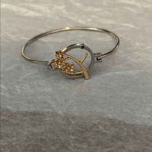 Elegant Gold and Silver Floral Bracelet